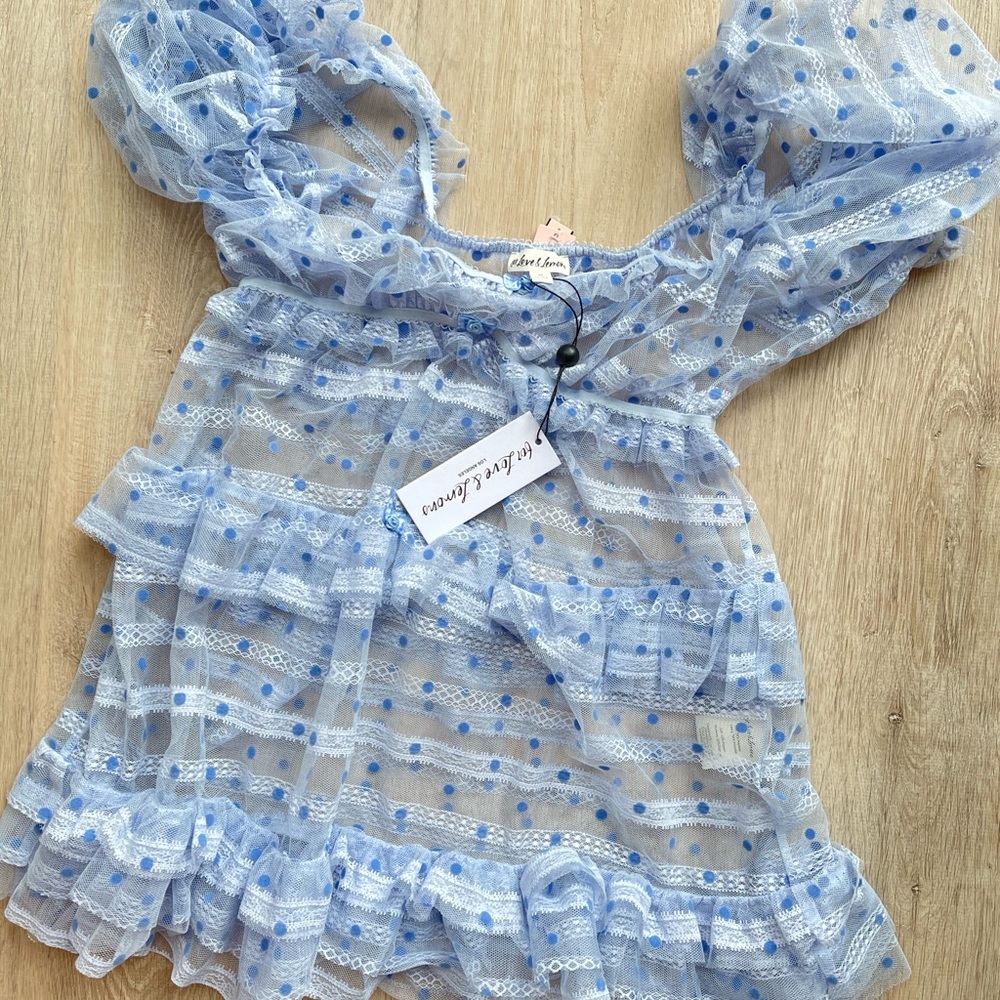 For Love and Lemon Harper Ruffle Slip Dress Brand New!